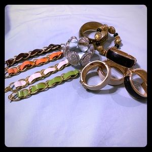 11 bracelets -some bangles, some stretchy